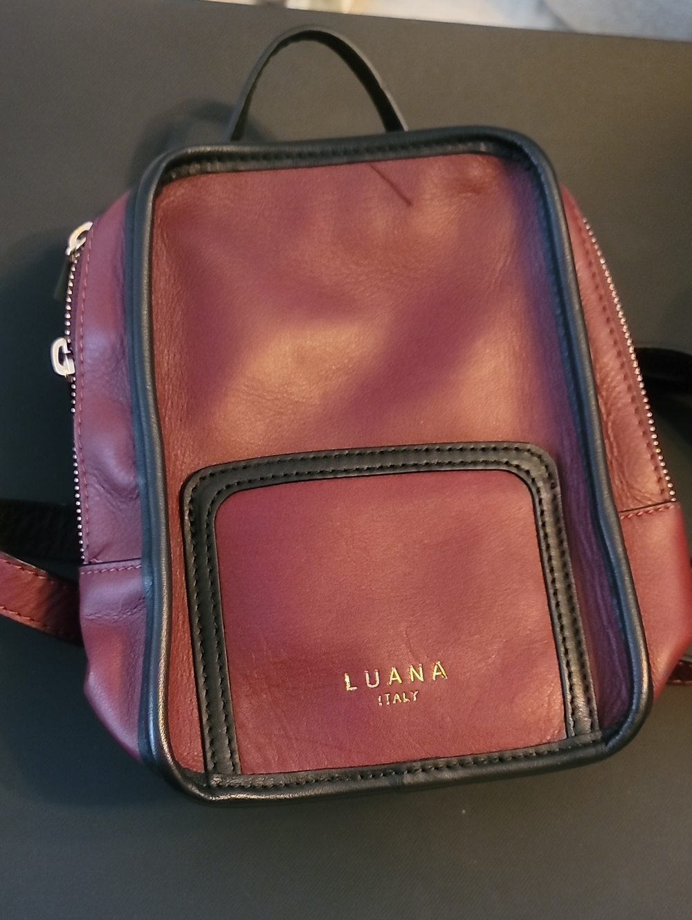 Italy Burgundy Leather Backpack